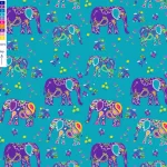 Boho Elephants Turquoise Print