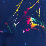 Paint Splatter Foil Print Indigo